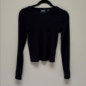 Maeve by Anthropologie Black Long Sleeve Tee, size Small